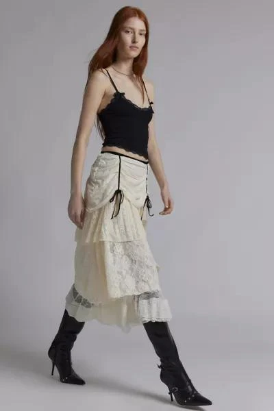 Kimchi Blue Kimchi Blue Elizabeth Lace Bustle Asymmetric Midi Skirt 1