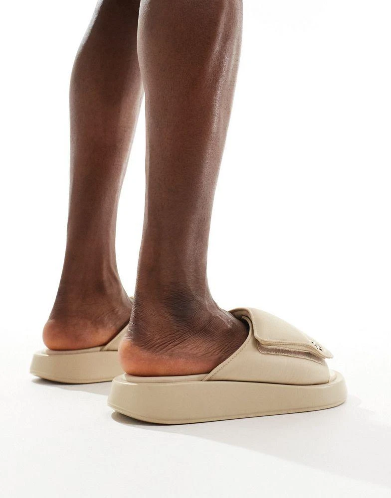 ASOS ASOS DESIGN slider sandals in stone with chunky sole 2