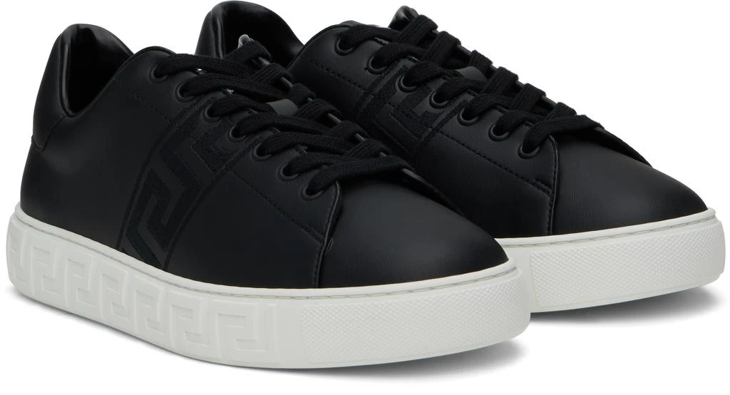 Versace Black Embroidered Greca Sneakers 4