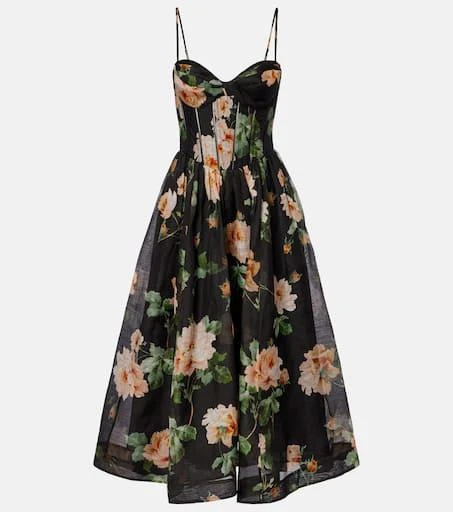 Zimmermann Luna linen and silk organza bustier dress