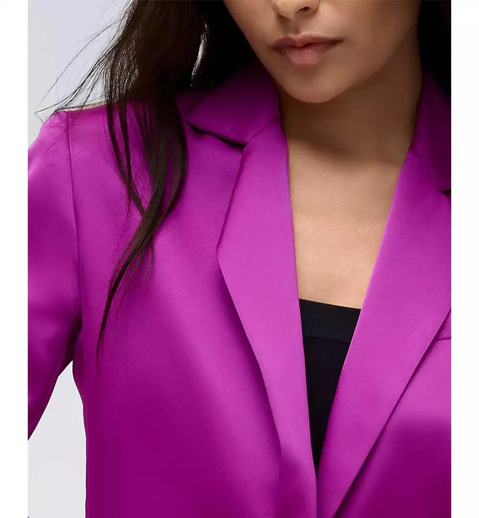Kenneth Cole Women's One Button Notch Collar Satin Jacket 4