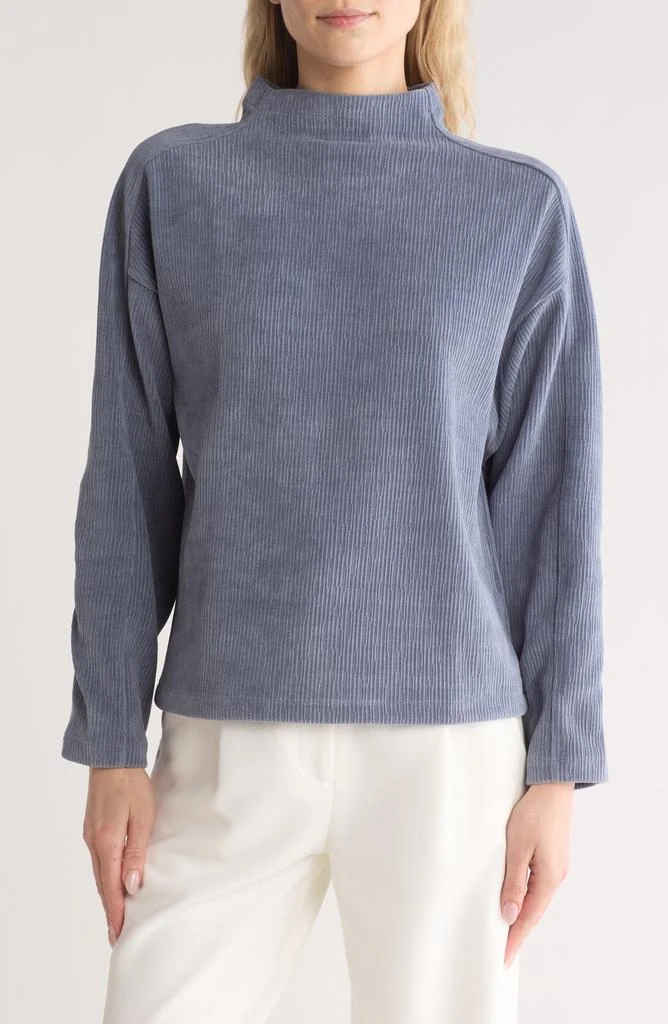 Madewell Jacquard Stripe Funnel Neck Top 1