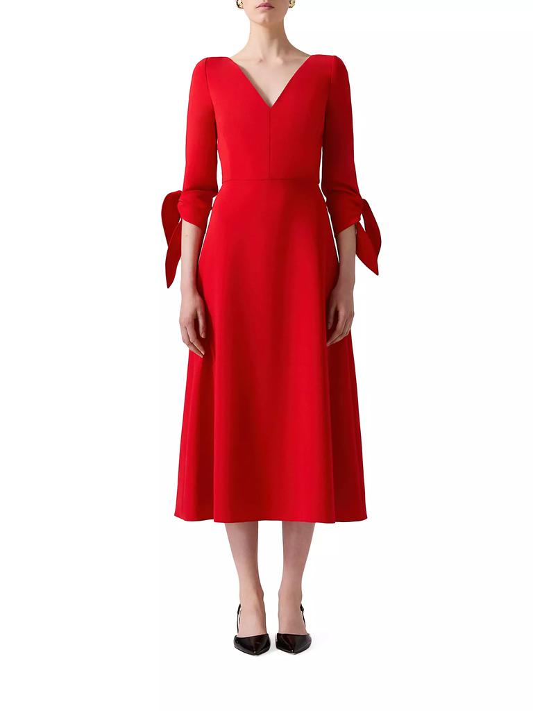 Carolina Herrera Tie-Sleeve Midi-Dress