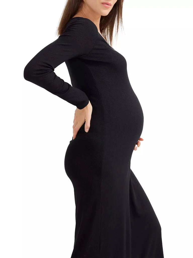 HATCH The Longsleeve Rib Maternity Midi Dress 2