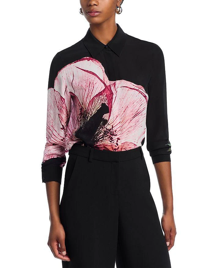 Alice + Olivia Willa Silk Floral Graphic Blouse 1