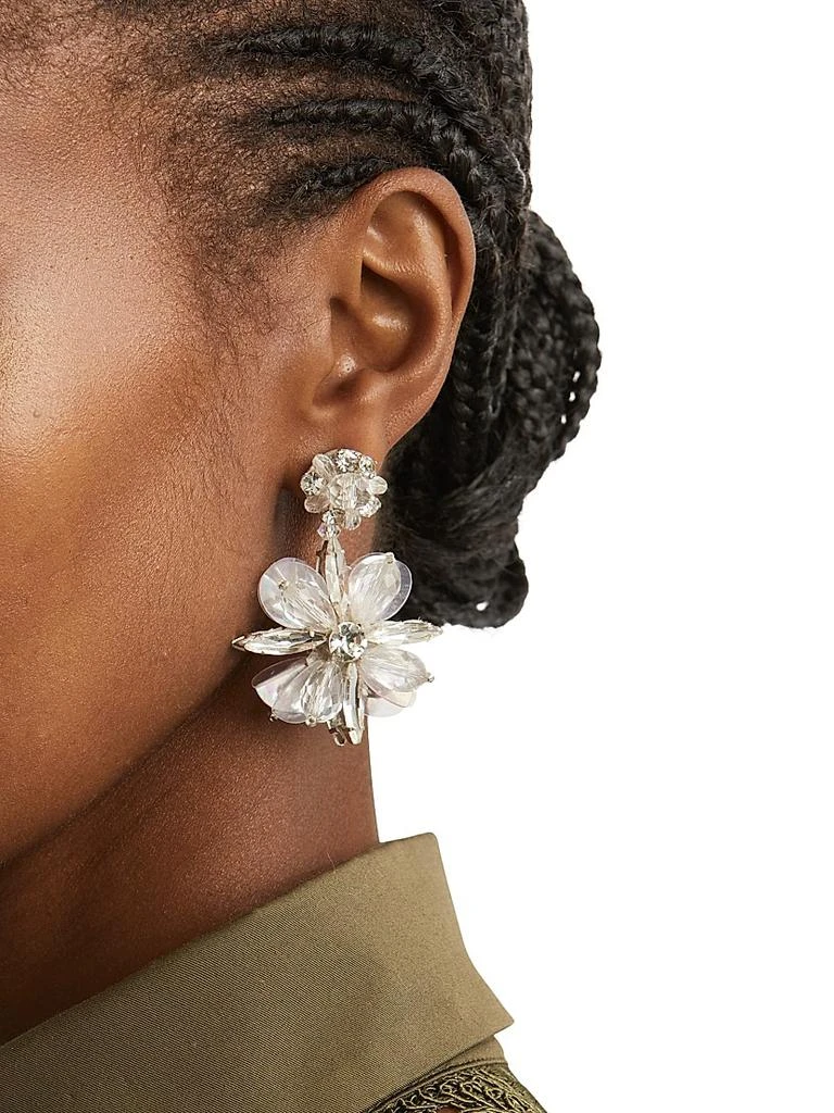 Oscar de la Renta 24K-Gold-Plated Brass & Glass Crystal Flower Drop Earrings 2