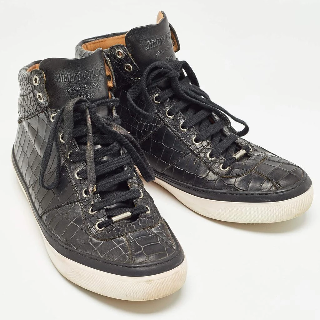 Jimmy Choo Jimmy Choo Black  Croc Embossed Belgravia Sneakers Size 45 4