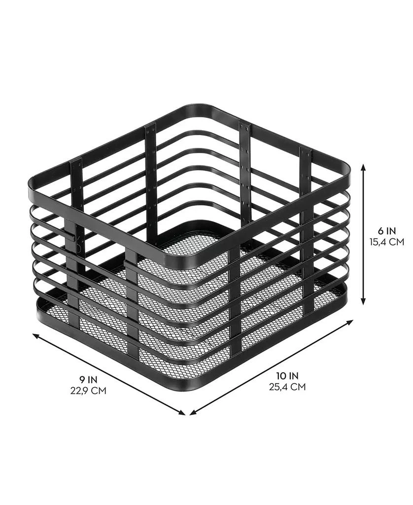 mDesign Metal Pantry Basket with Handles - Set of 2 - Matte Black 3