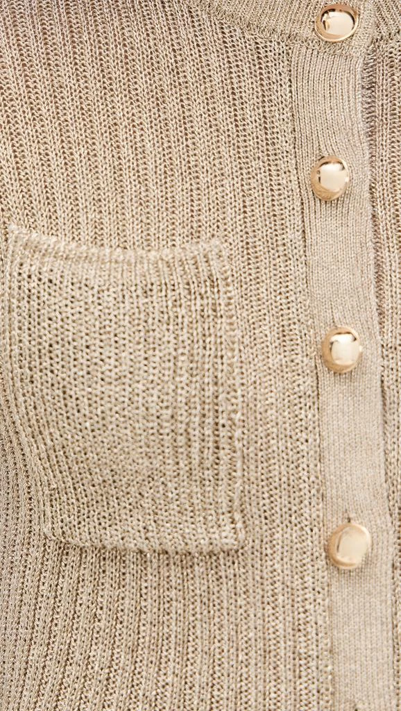 Self Portrait Gold Metallic Knit Mini Dress 5