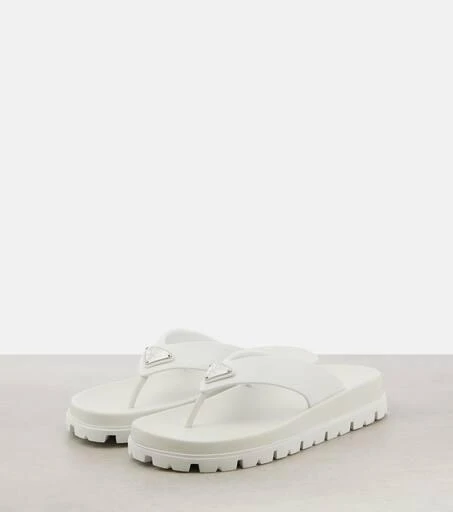 Prada Leather-trimmed thong sandals 5