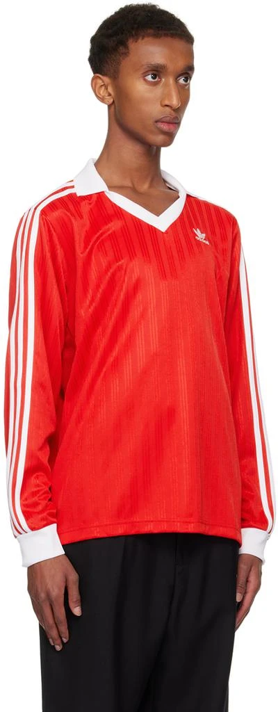 Adidas Red Adicolor Piqué Soccer Long Sleeve Polo 2