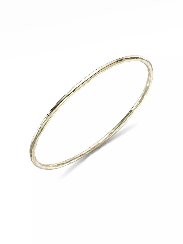 Ippolita Classico Thin 18K Yellow Gold Hammered Bangle Bracelet