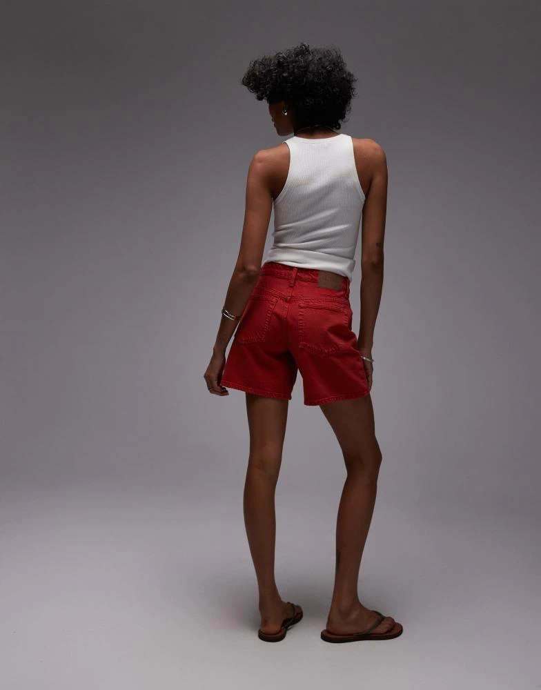 Topshop Topshop denim Editor short in red 4
