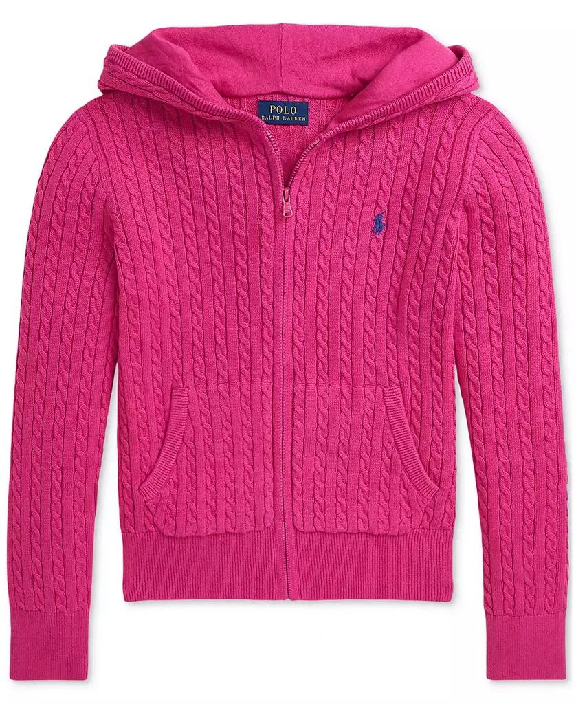 Polo Ralph Lauren Big Girls Mini-Cable Cotton Full-Zip Hoodie 1