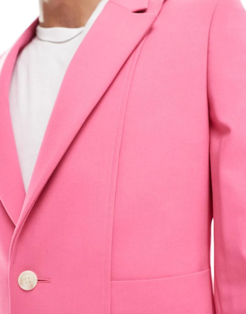 ASOS ASOS DESIGN slim fit suit jacket with panel detail in pink 5