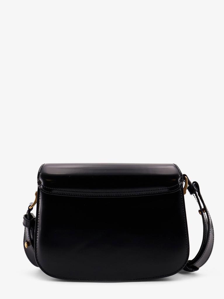 AMI Leather shoulder bag with logo monogram