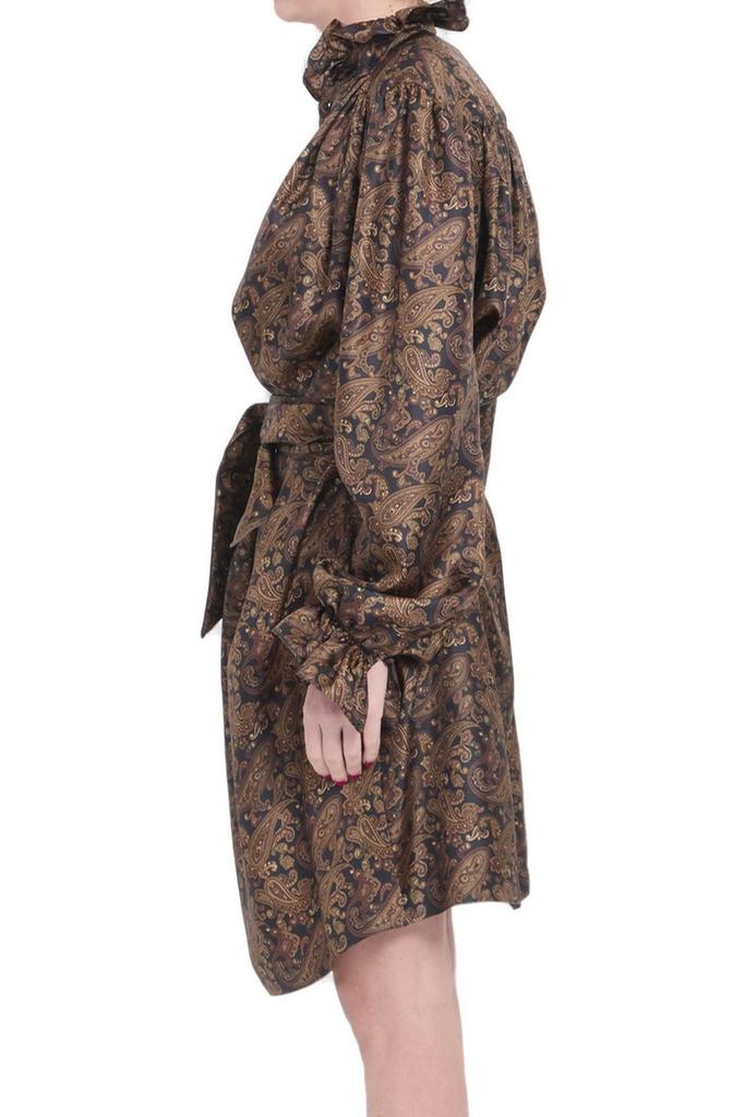 ワンピース Saint Laurent SS25 Paisley dress (815701Y4K95 3689) SAINT LAURENT Open-back cape-effect paisley-print silk