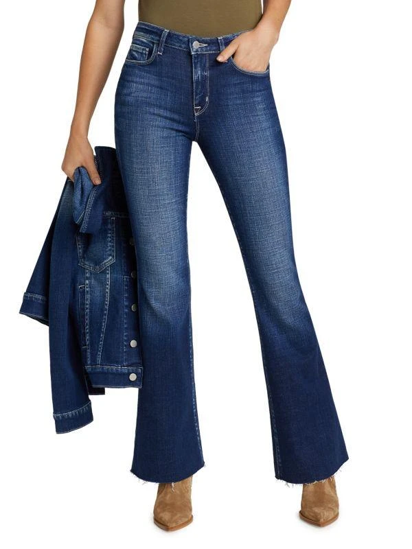 L'Agence Sera Sneaker High Rise Flared Jeans 1