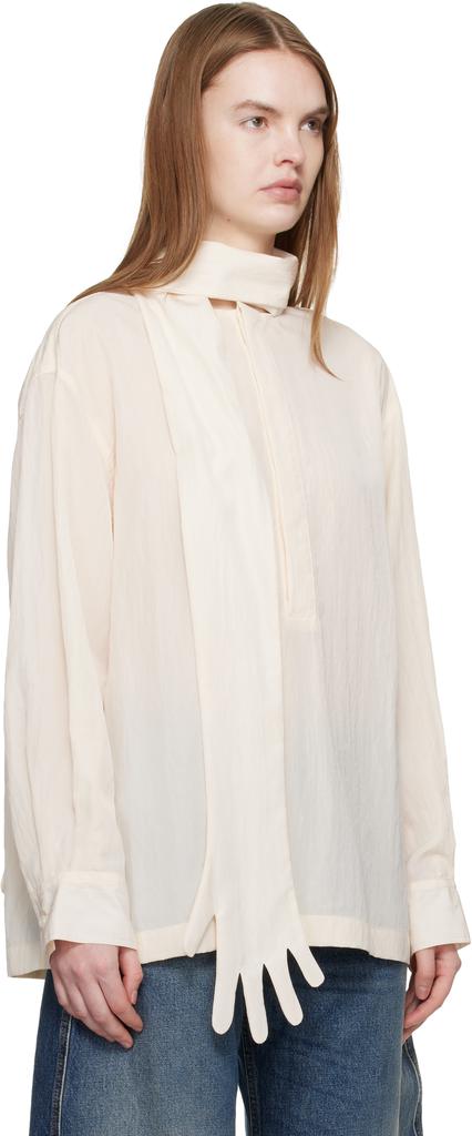 Jean Paul Gaultier Off-White Glove Detail Blouse