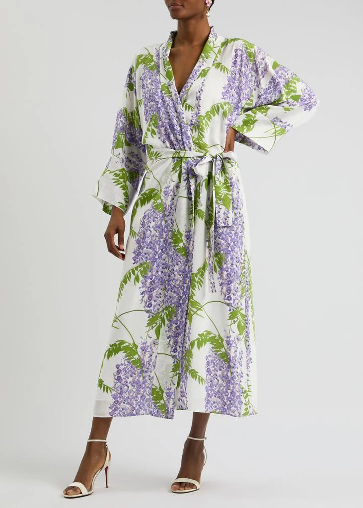 Bernadette Peignoir printed silk wrap dress 4