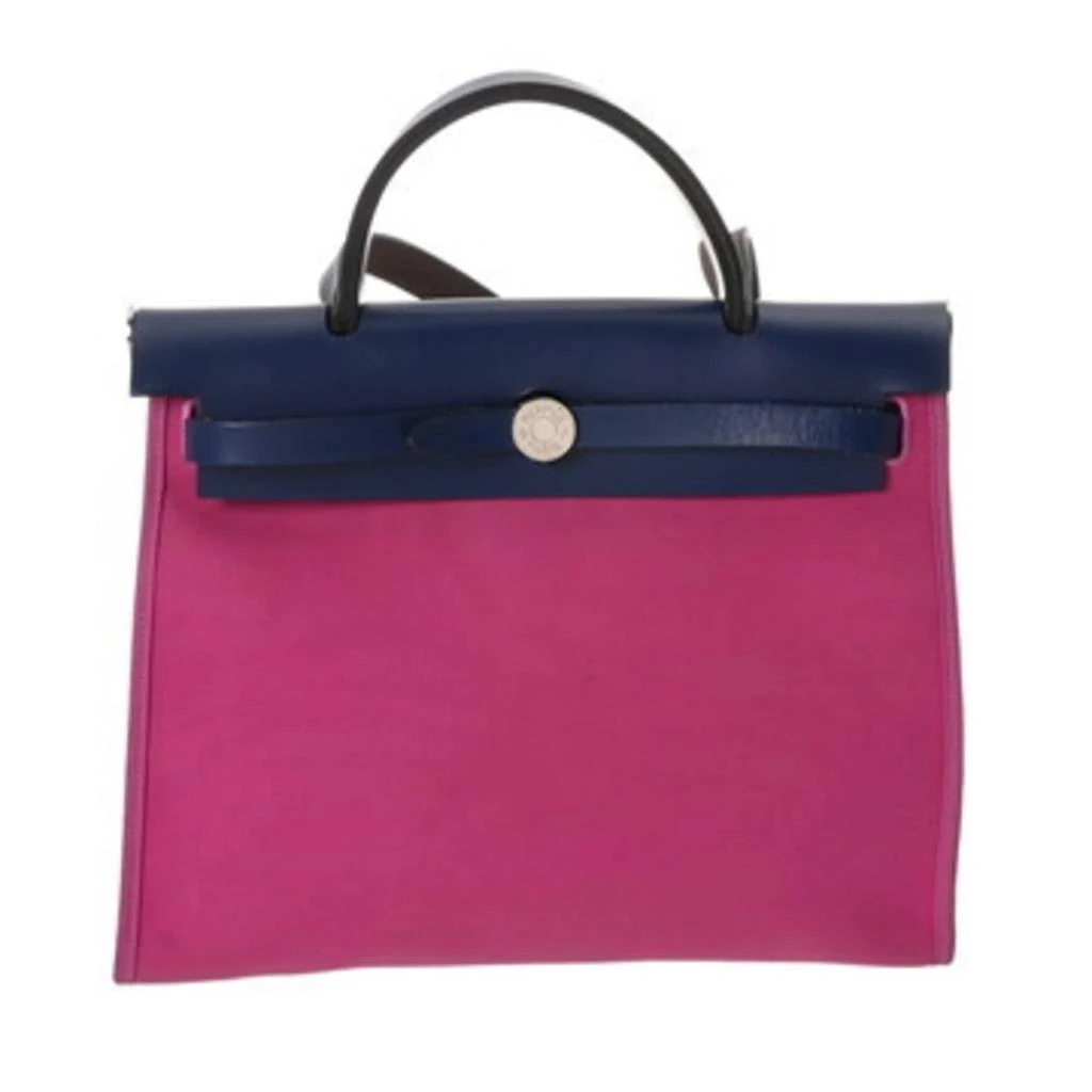 Hermes blue pink Vache Leather Briefcase Handbag (Pre-Owned)