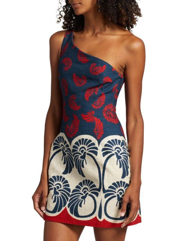 LA DOUBLE J Print One Shoulder Mini Dress 3