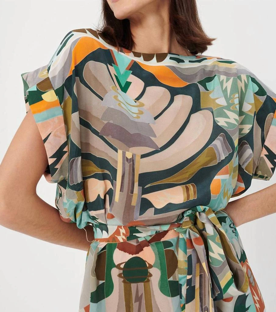 CHUFY Lydon Silk Tunic Dress In Luka Green 5