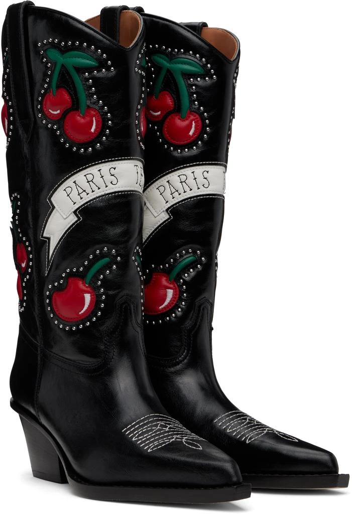 Paris Texas Black Cherry Blossom Boots 4