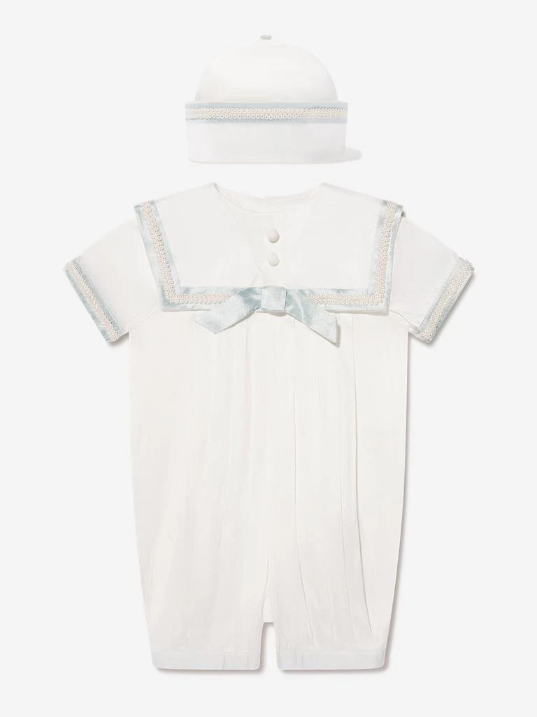 Sarah Louise Sarah Louise Baby Boys Romper And Hat in Ivory 1