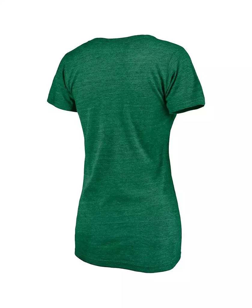 Fanatics Women's Heather Kelly Green Philadelphia Eagles Gridiron Classics Weathered Vintage Helmet Tri-Blend V-Neck T-Shirt 3