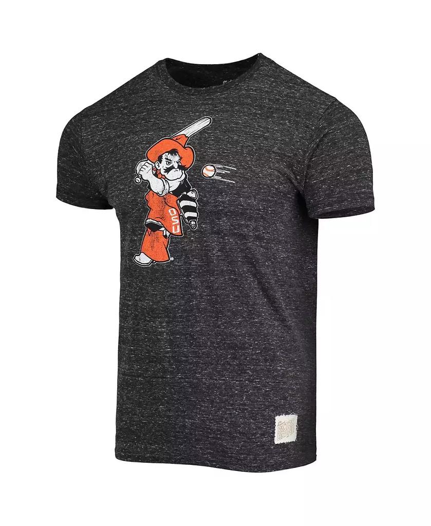 The Original Retro Brand Men's Black Oklahoma State Cowboys Batter Slub Vintage Tri-Blend T-shirt