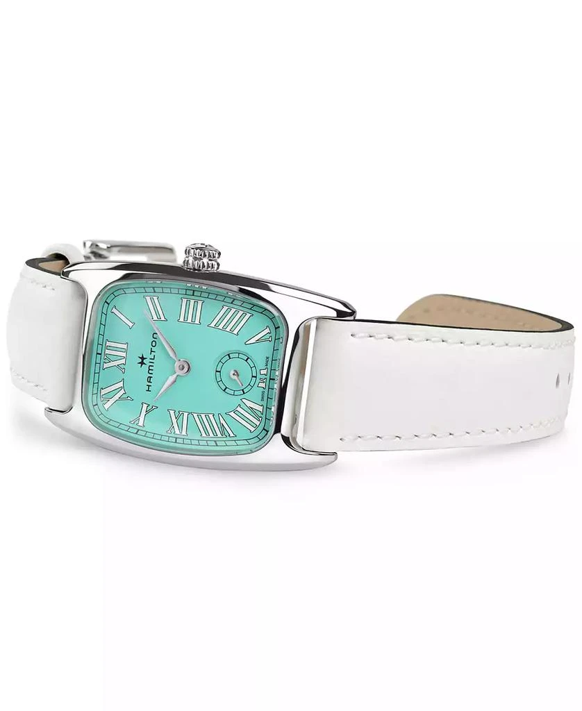 Hamilton Women's Swiss American Classic Small Second White Leather Strap Watch 24x27mm 4