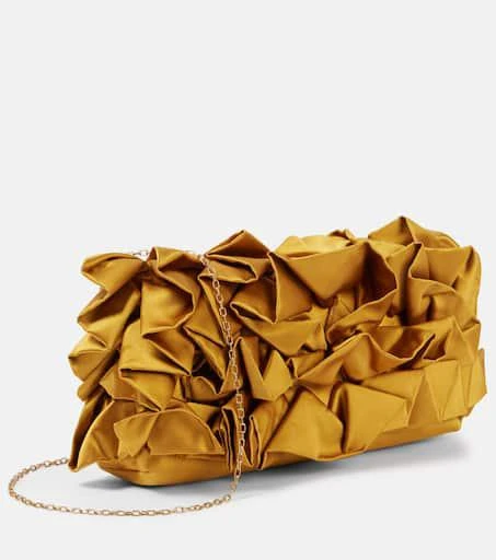 Dries Van Noten Ruffled silk satin clutch 4