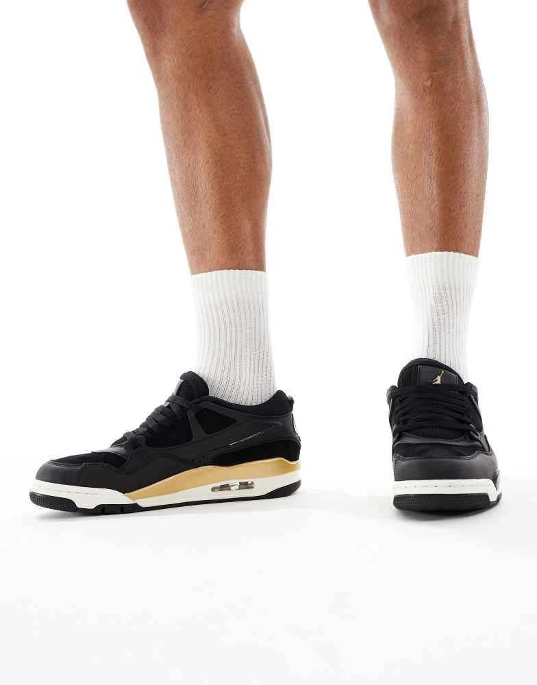 NIKE Nike Air Jordan 4 RM trainers in black and gold 4