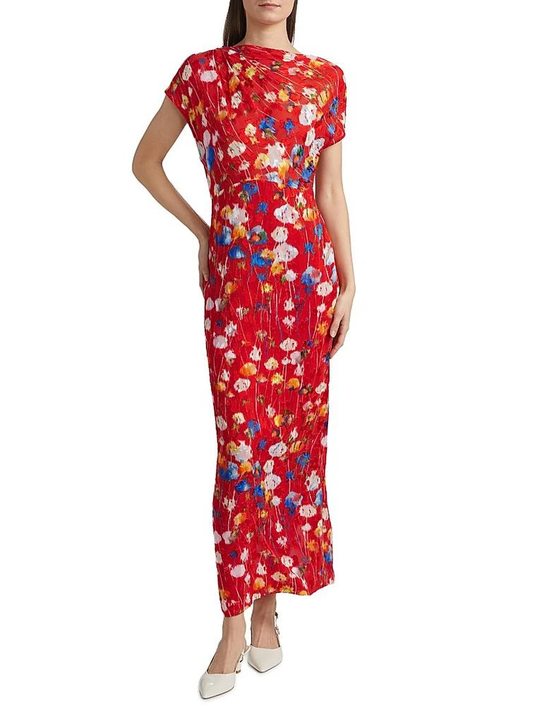 LELA ROSE Draped Sheath Maxi Dress 3