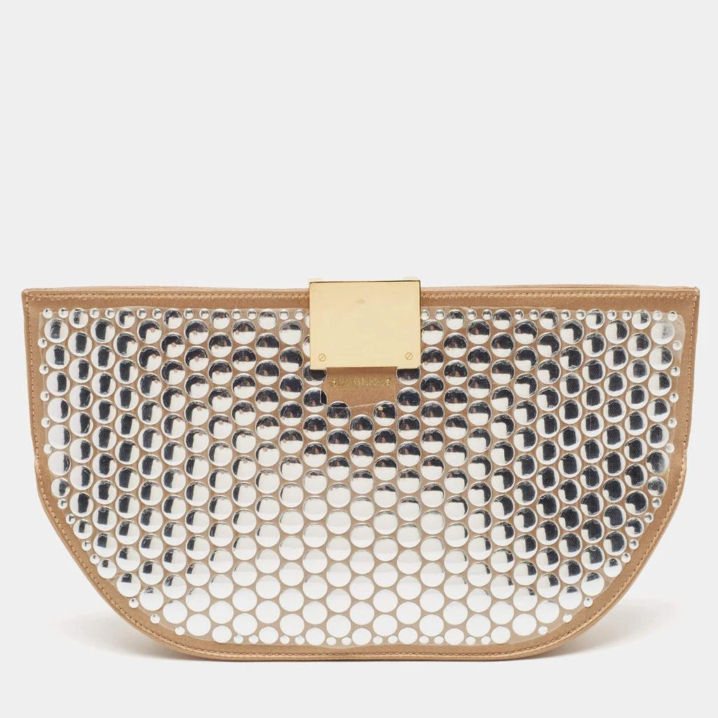 Burberry Burberry Beige Satin Studded Olympia Clutch 1