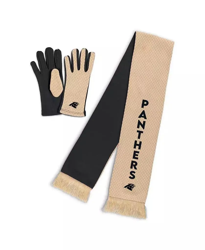 WEAR by Erin Andrews Women's Carolina Panthers Tonal Microcheck Scarf Glove Set