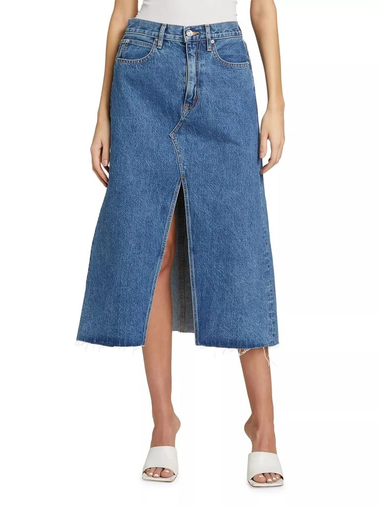 SLVRLAKE Denim A-Line Midi-Skirt 3