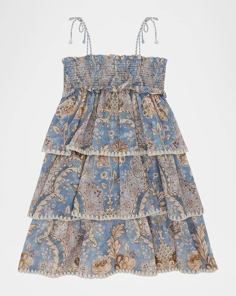 Zimmermann Girl
s Daylight Tiered Paisley Cotton Dress, Size 2-12