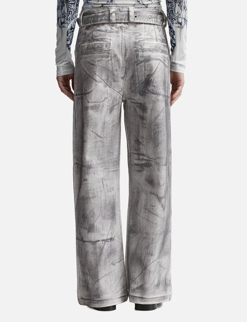 FINE CHAOS WAXED DOUBLE BELT JEANS 4