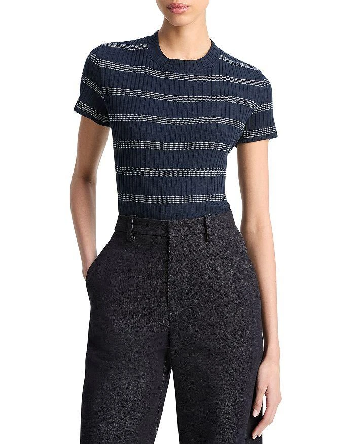 Vince Striped Short Sleeve Crewneck Tee