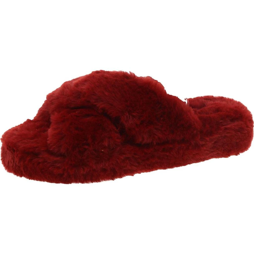 BCBG Soffi Womens Faux Fur Flat Slide Slippers 1