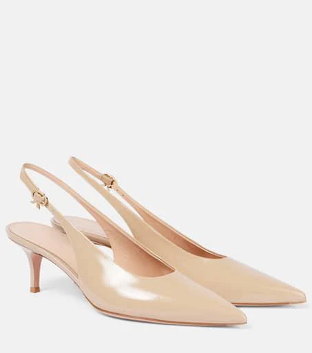 Gianvito Rossi Robbie 55 patent leather slingback pumps 1