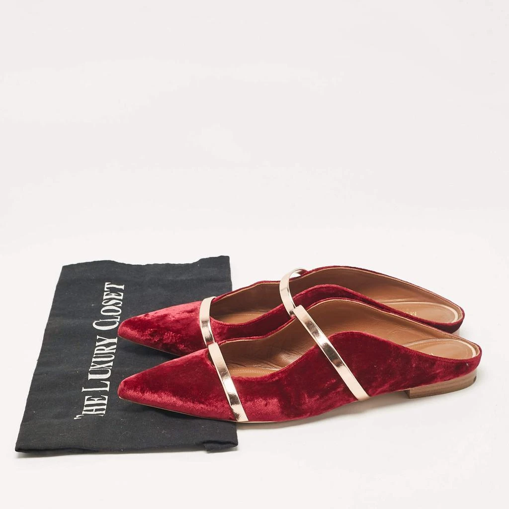 Malone Souliers Malone Souliers Burgundy/Rose Gold Velvet Maureen Flat Mules Size 40 9