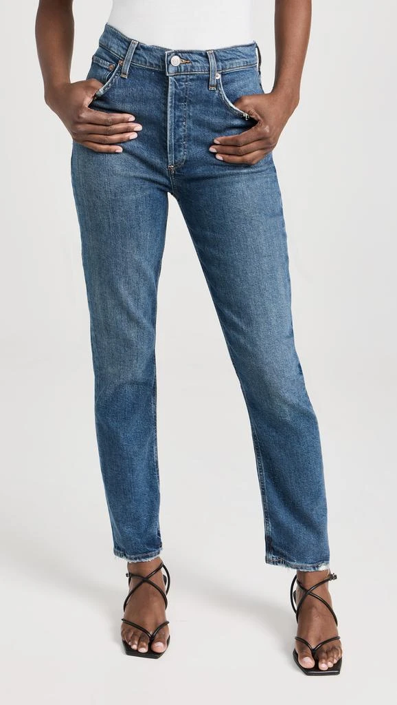 AGOLDE Riley Long: High Rise Straight Jeans 1