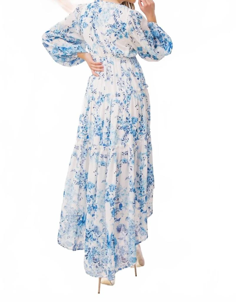 High-Low Maxi Dress With Tiered Skirt In Blue/white  On Sale Now with Up  to 46% Off | Discover Exclusive Deals & Savings at BeyondStyle  Authentic FLYING  TOMATO women|clothing|dresses with Limited-Time