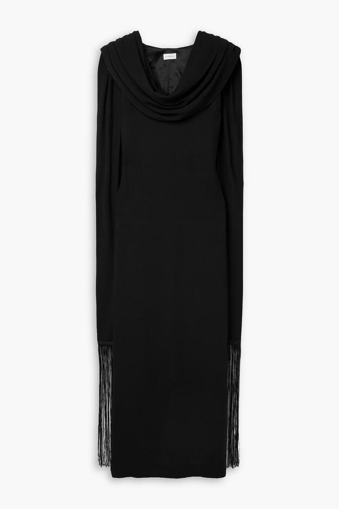 BY MALENE BIRGER Cressida draped fringed crepe maxi dress