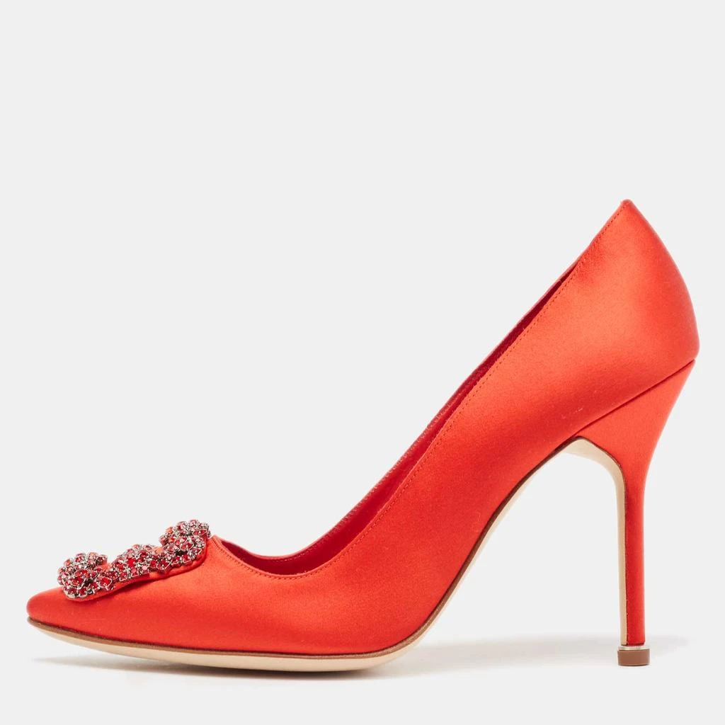 Manolo Blahnik Manolo Blahnik Red Satin Hangisi Pumps Size 38 1