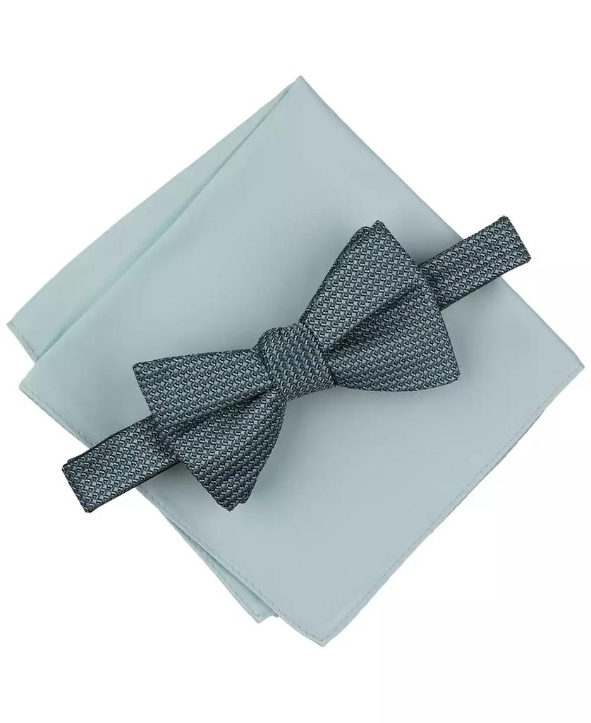 Alfani Men's Mini-Pattern Bow Tie & Solid Pocket Square Set, Exclusively at Macy's