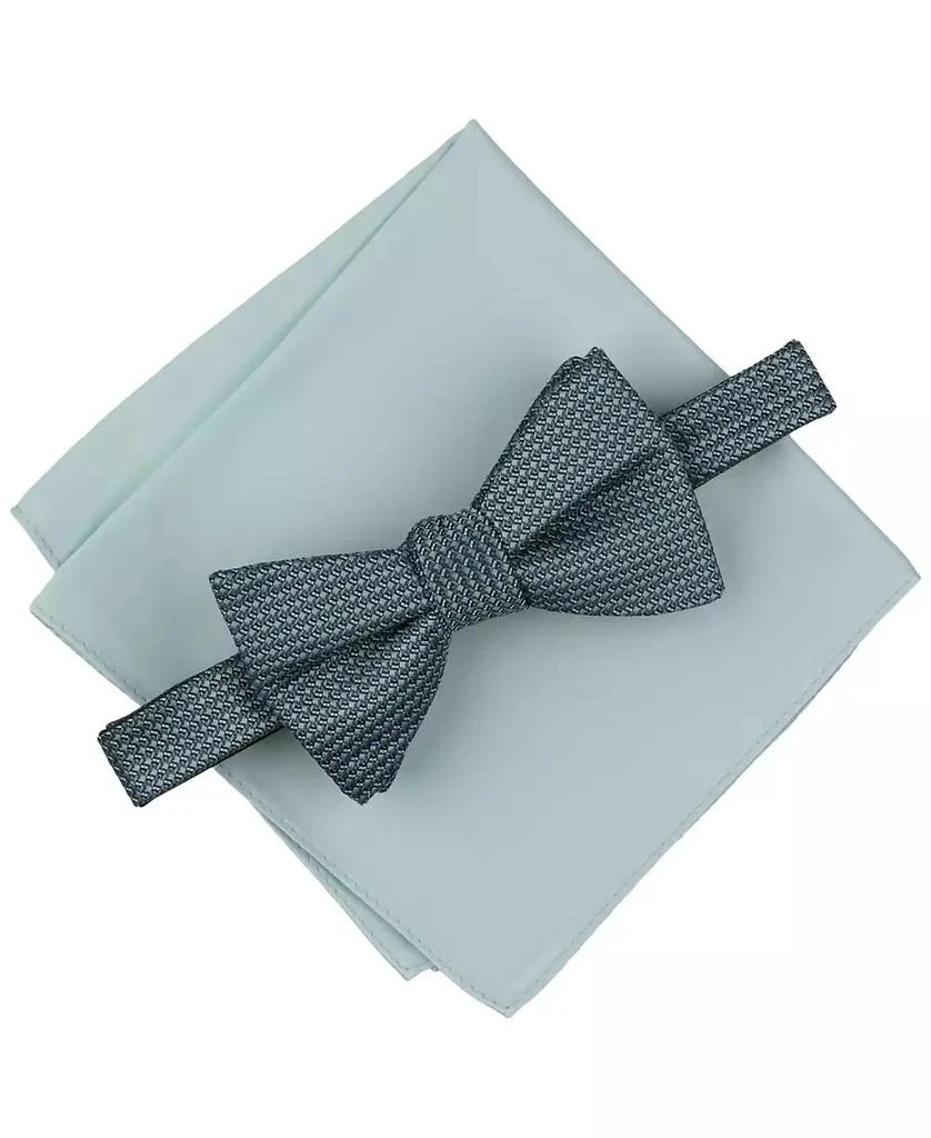 Alfani Men's Mini-Pattern Bow Tie & Solid Pocket Square Set, Exclusively at Macy's 1